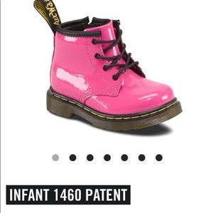 HOT PINK PATENT INFANT DR MARTINS BOOTIES